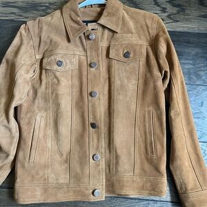 Zayn Khaki/Brown Suede Leather Jacket New Without Tags